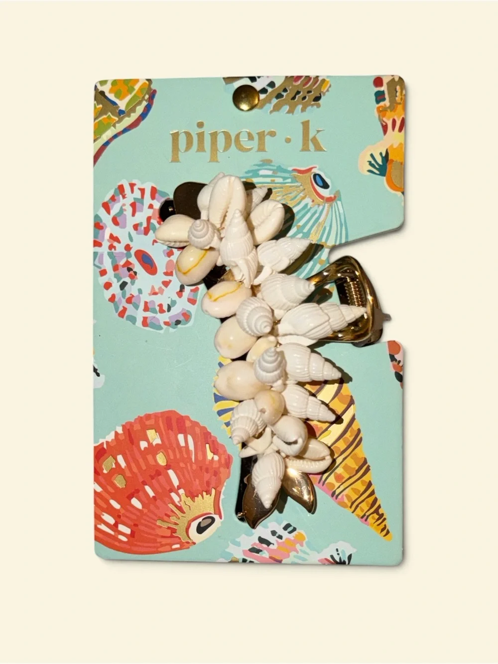 Piper K Shell Cluster Hair Clip - Cream & Ivory
